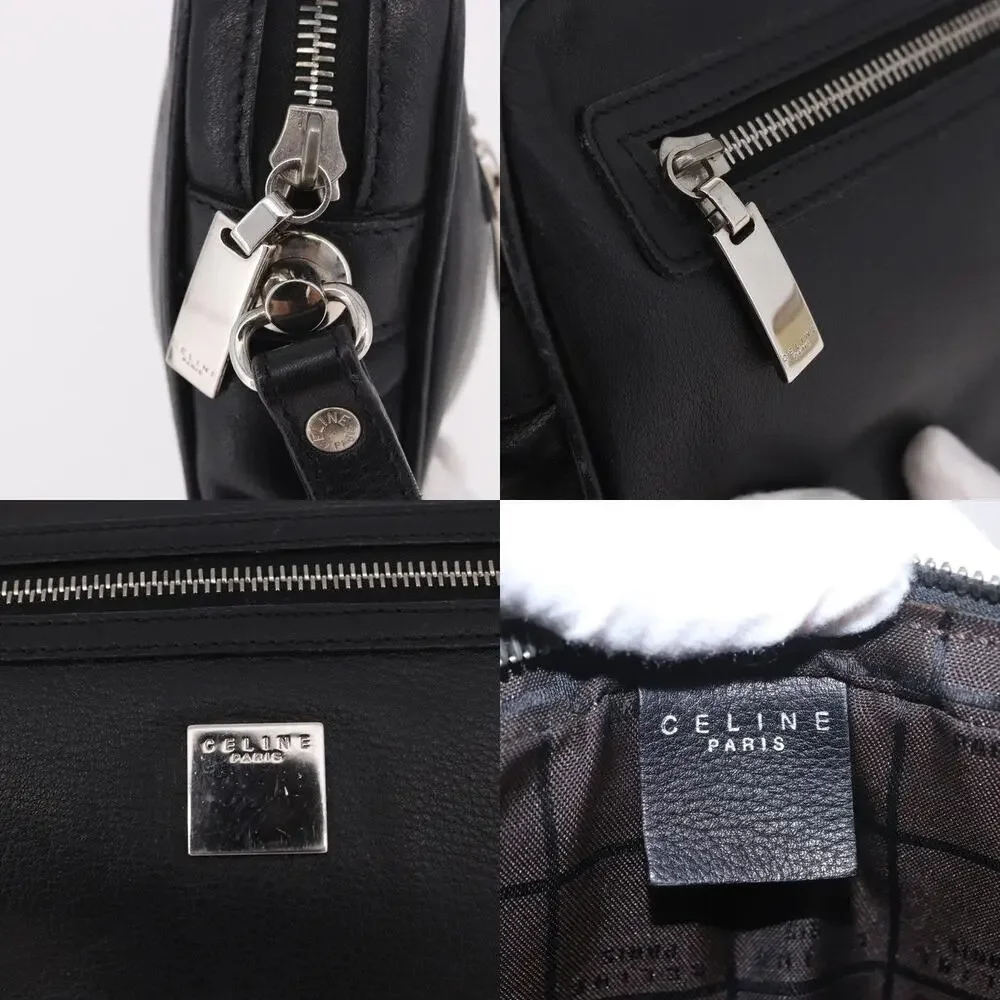 Celine Leather Classic Box Clutch Black